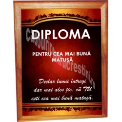 Diploma cu rama Pentru cea mai buna matusa!